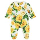 Baby Girls Yellow & White Floral Babygrow Gift Set, 1, hi-res