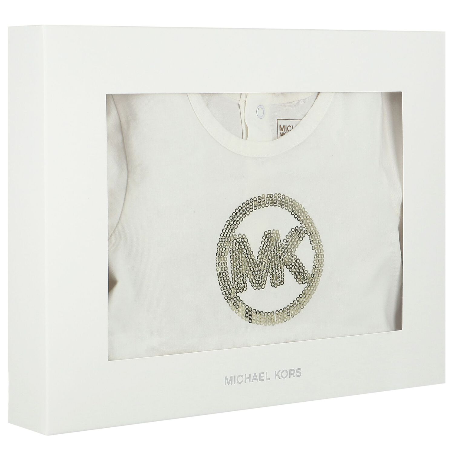 طقم بنات فستان ستان باللون الأبيض, 1, hi-res