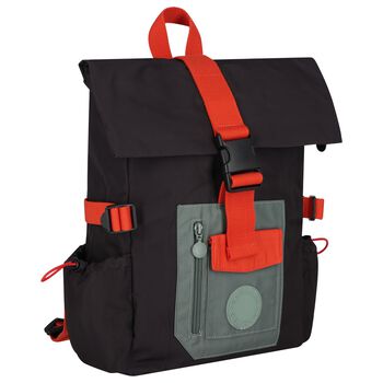 حقيبة ظهر سوداء وخضراء للأولاد