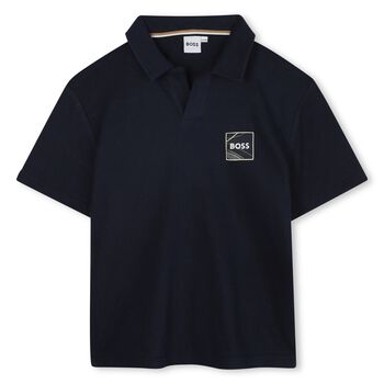 BOSS Boys Navy Blue Logo Polo Shirt, 1 Boys Navy Blue Logo Polo Shirt
