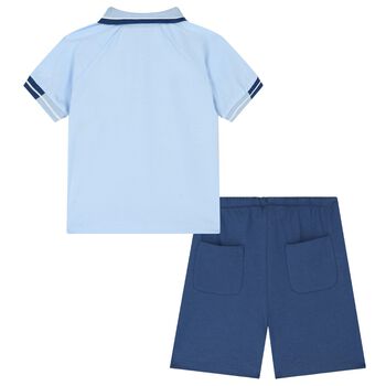 Boys Blue Logo Shorts Set