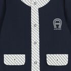 Baby Boys Navy Blue Logo Babygrow Gift Set, 2, hi-res