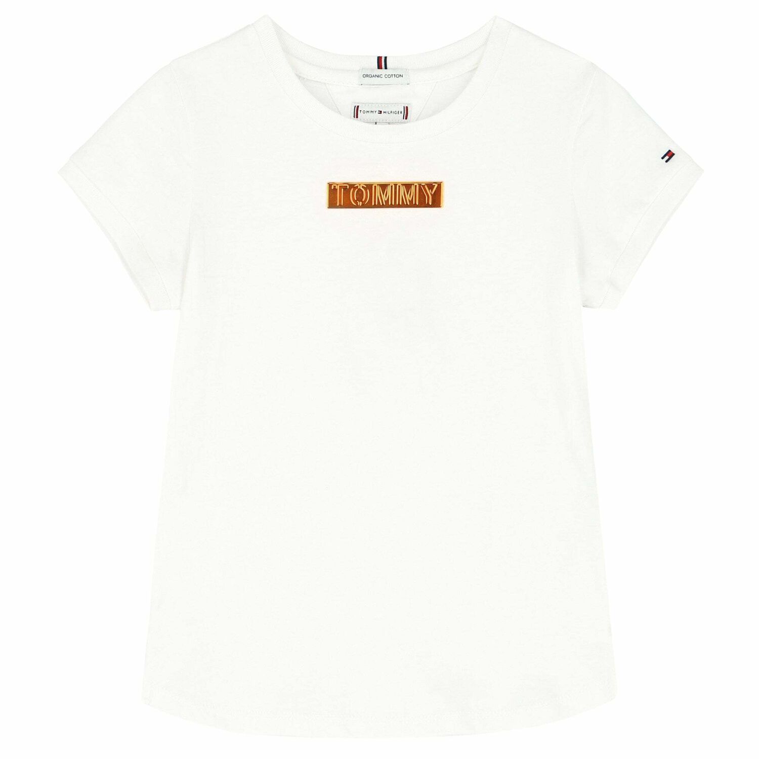 Girls White Logo T-Shirt, 2, hi-res