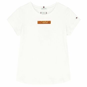 Girls White Logo T-Shirt