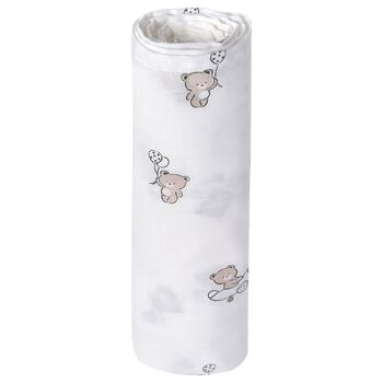 White Teddy Bear Muslin Swaddles