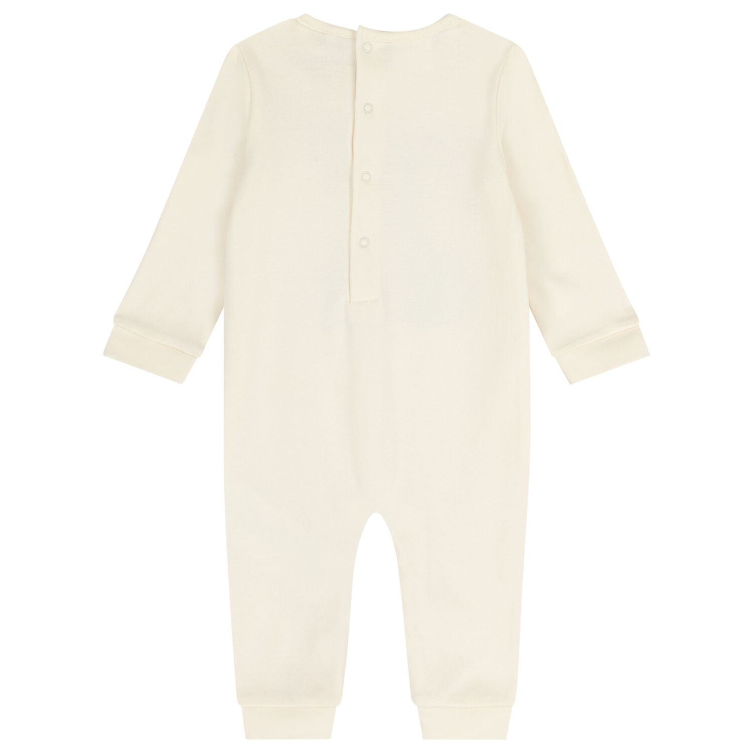 Ivory Teddy Bear Logo Baby Romper, 1, hi-res