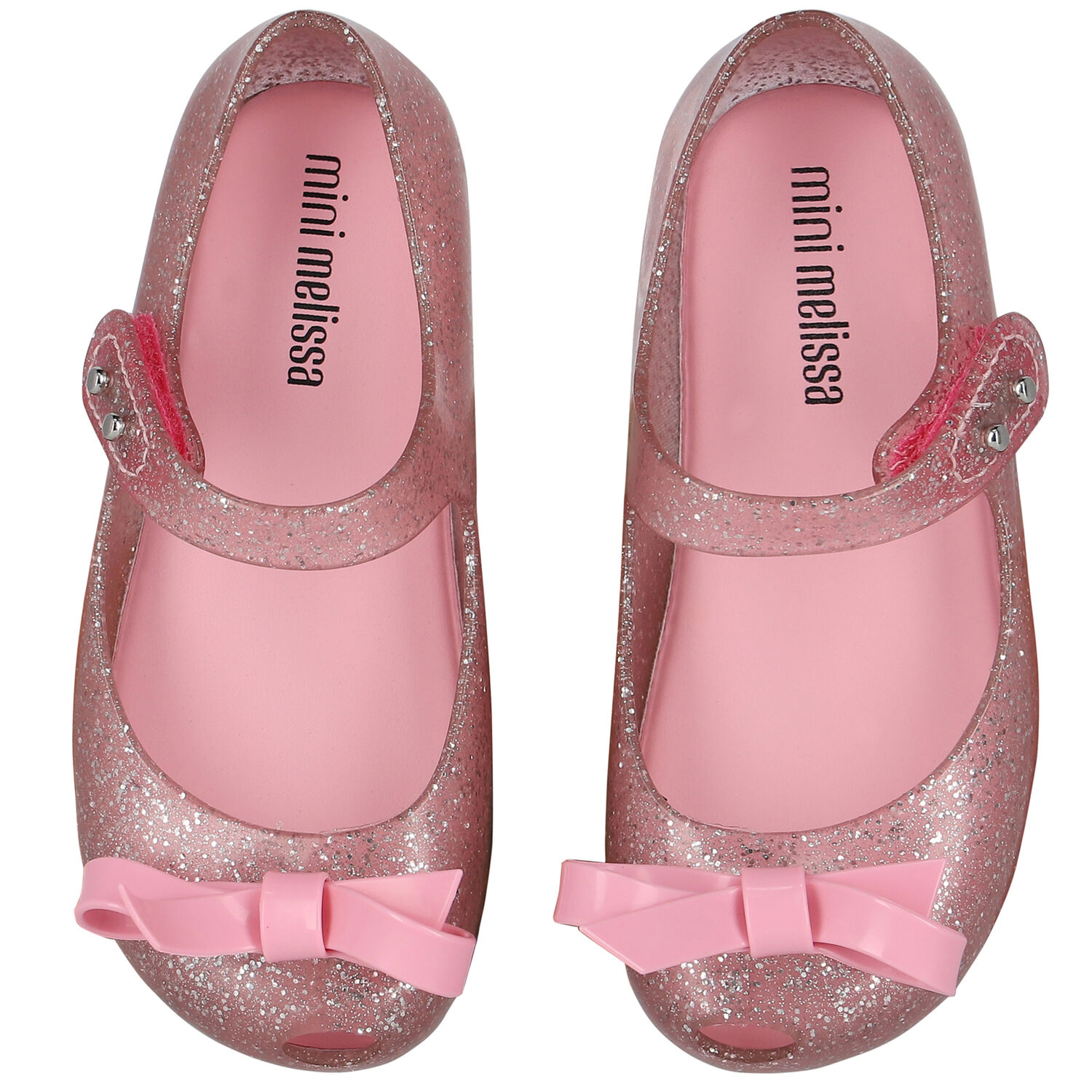 Younger Girls Pink Bow Jelly Shoes, 1, hi-res