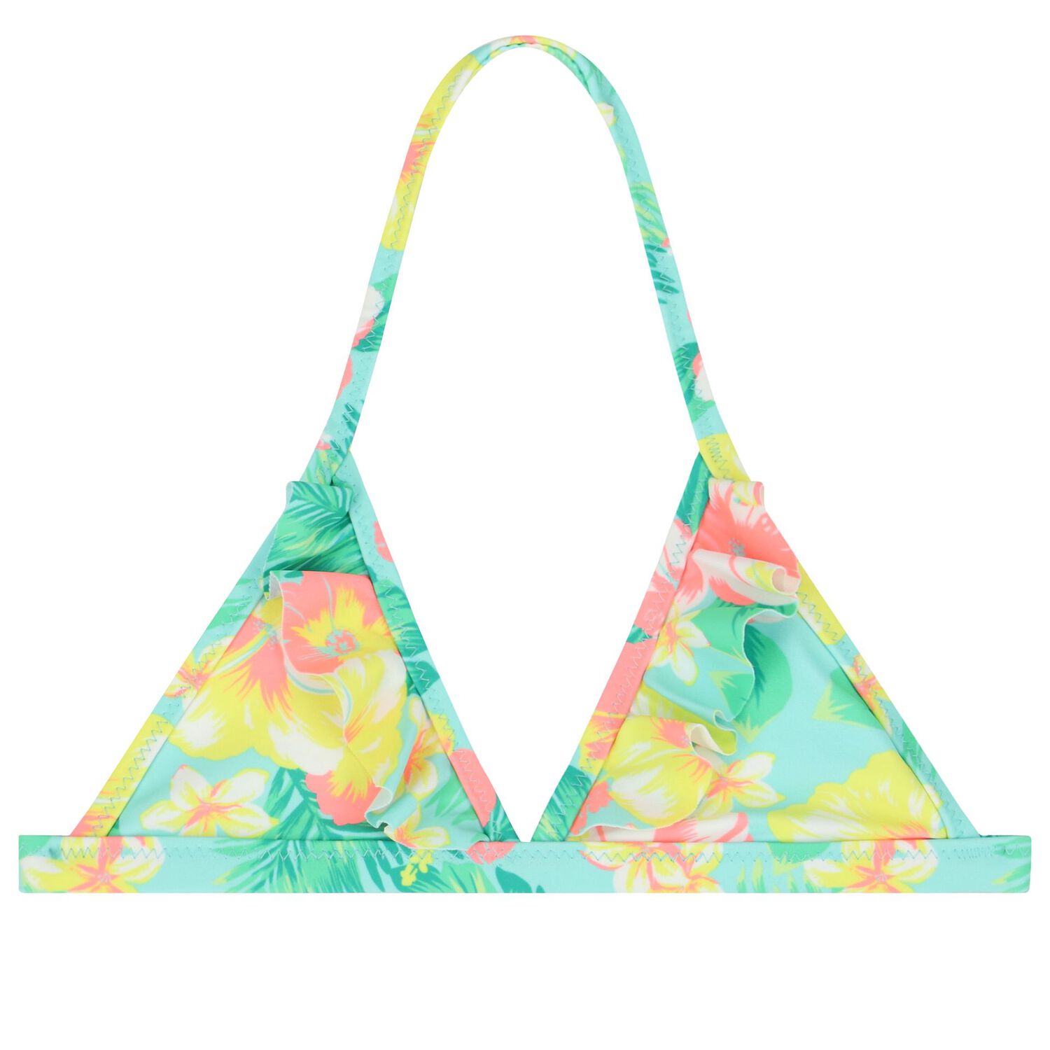 مايوة بكينى بنات بالزهور باللون الأزرق أكوا والأخضر, 1, hi-res image number null