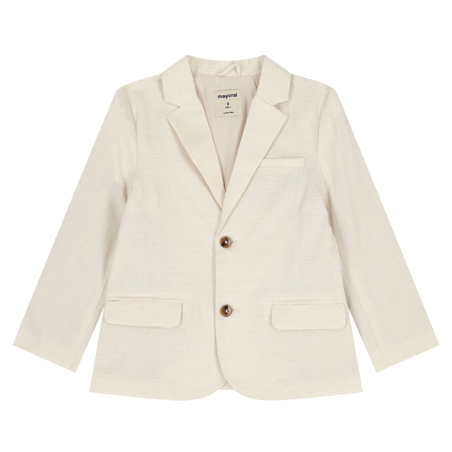 بليزر باللون البيج كاروهات للأولاد, 1, hi-res