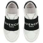 White & Black Logo Trainers, 1, hi-res