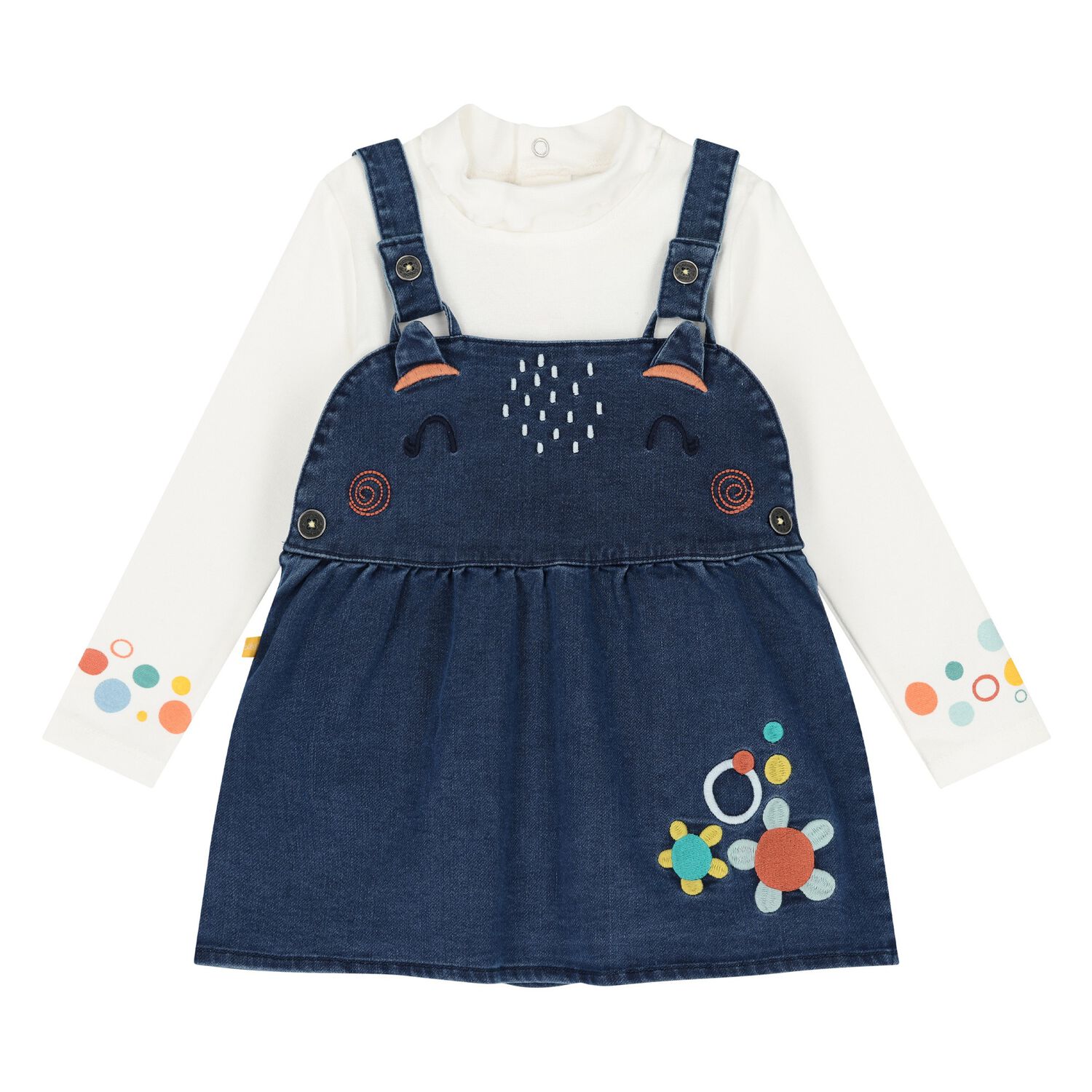 Baby Girls Ivory & Blue Denim Skirt Set, 1, hi-res image number null