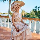 فستان بناتي وردي مزين بالترتر متعدد الطبقات, 1, hi-res