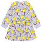 Girls Purple & Yellow Star Dress, 1, hi-res