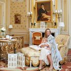 بطانية قماط بطبعة باللون الأبيض والأزرق للأطفال , 1, hi-res