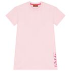 Girls Pink Logo T-Shirt Dress, 1, hi-res