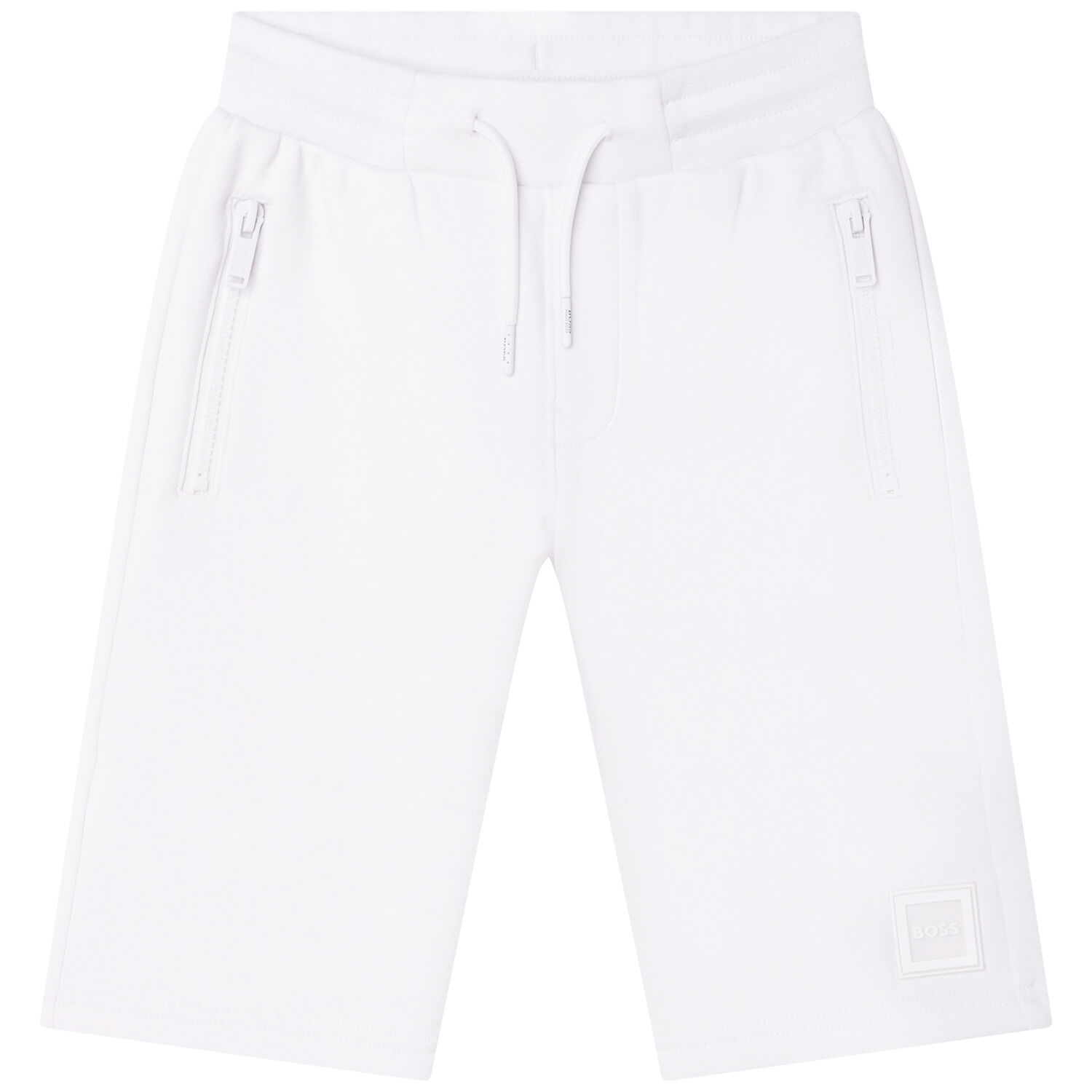 Boys White Logo Shorts, 3, hi-res