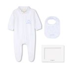 Baby Boys White & Blue Toile de Jouy Babygrow Gift Set, 1, hi-res
