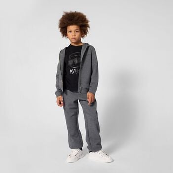 Boys Black Ikonik Karl Long Sleeve Top