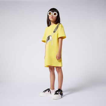 Girls Yellow Logo Bag Dress