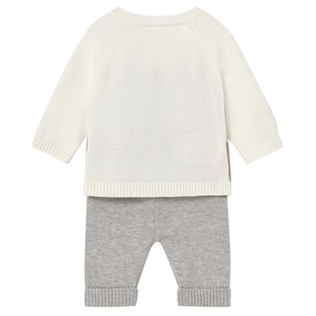 Baby Boys Ivory Knit Bunny Trouser Set