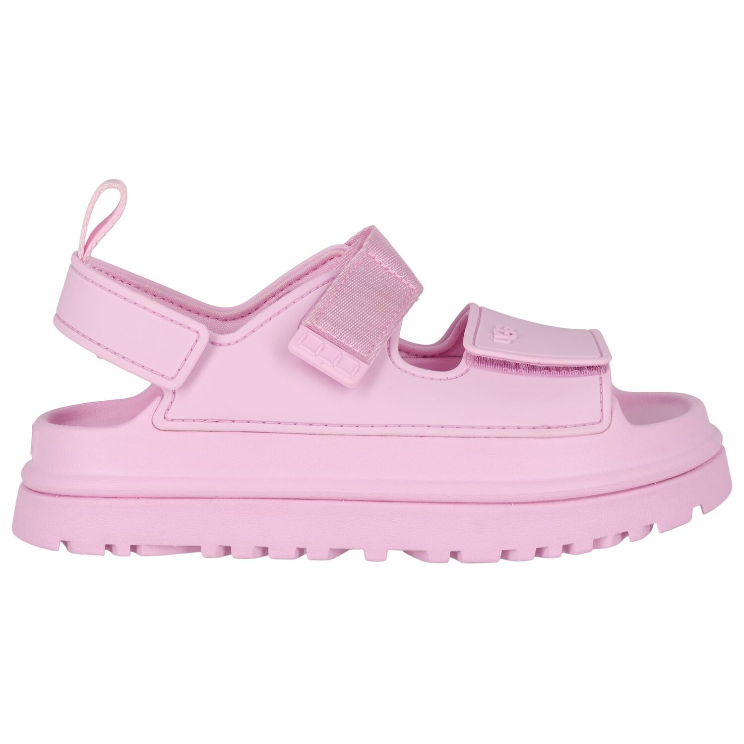 Girls Pink Chunky Logo Sandals , 2, hi-res
