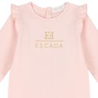Baby Girls Pink Logo Ruffled Babygrow, 2, hi-res