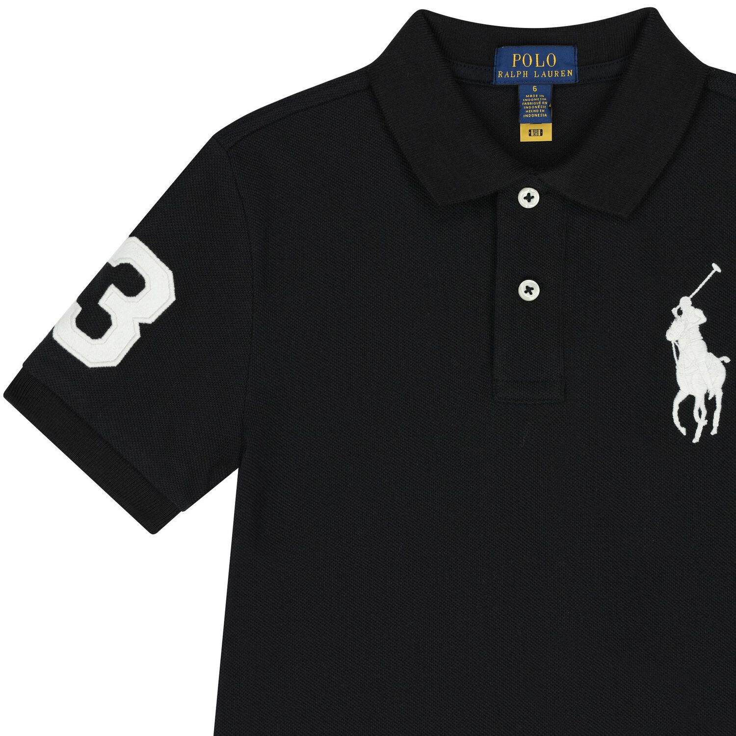 Boys Black Logo Polo Shirt, 1, hi-res image number null