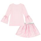 Girls Pink Logo Bow Skirt Set, 1, hi-res