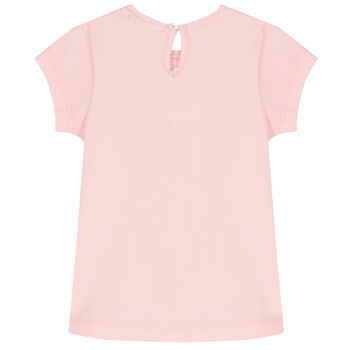 Younger Girls Pink Bow Logo T-Shirt
