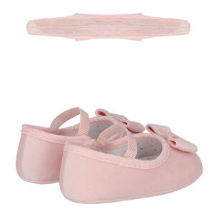 Baby Girls Pink Bow Pre Walker Shoes Set