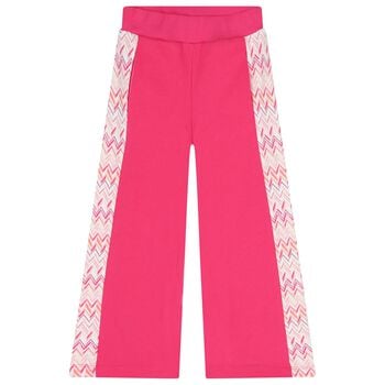 Girls Pink Zig Zag Trousers