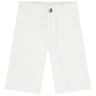 Boys White Logo Shorts, 1, hi-res