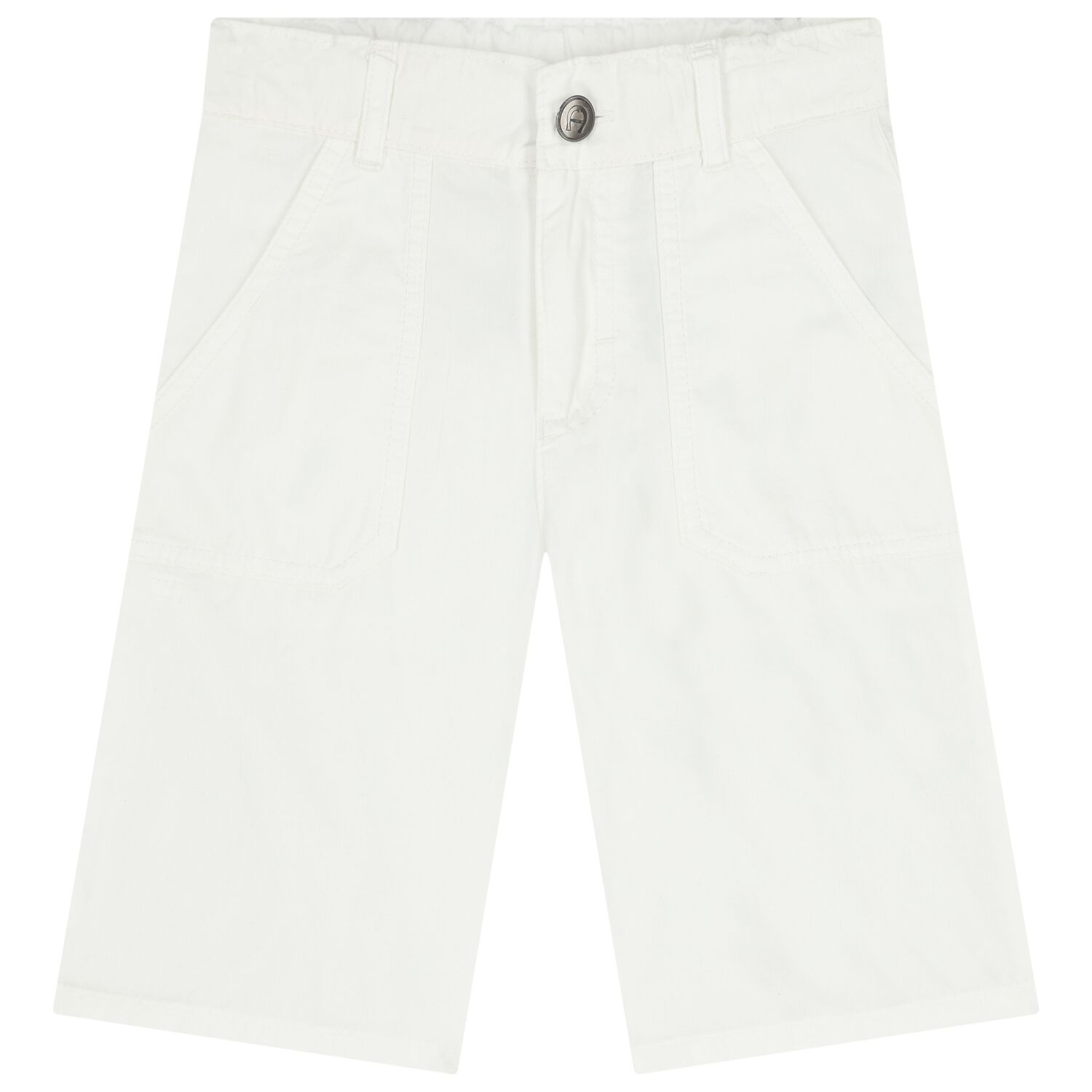 Boys White Logo Shorts, 1, hi-res