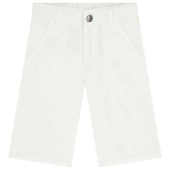 Boys White Logo Shorts