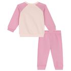 Younger Girls Pink Logo Tracksuit, 2, hi-res