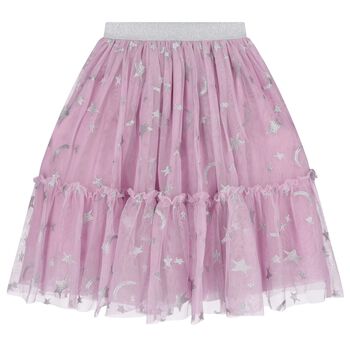 Girls Pink Tulle Stars Skirt