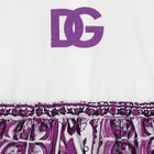 طقم فستان ماجوليكا للاطفال باللون الأبيض والبنفسجي للبنات, 1, hi-res