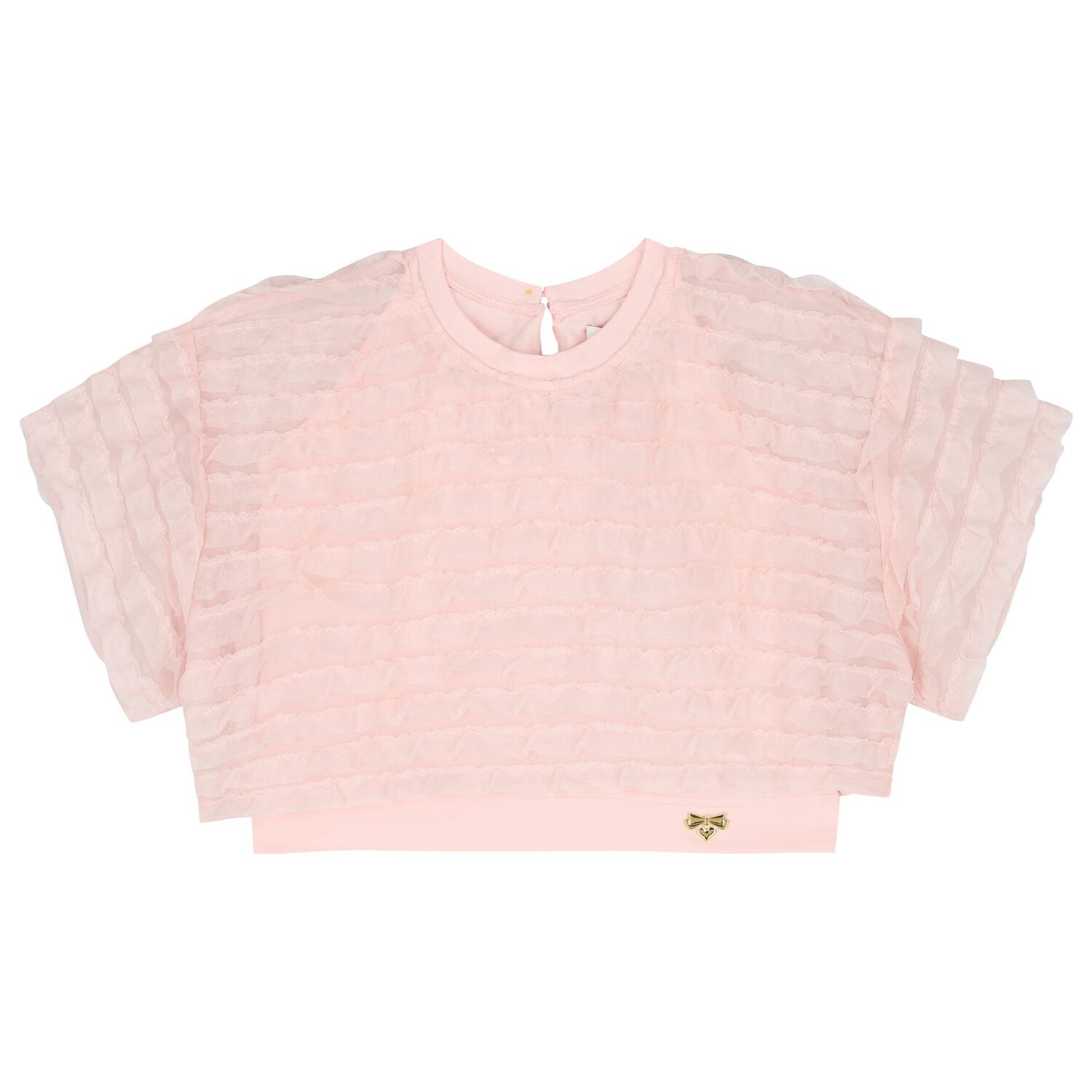 طقم شورت بنات من الشيفون باللون الوردى , 1, hi-res