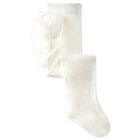 Baby Girls Ivory Ruffle Tights, 1, hi-res