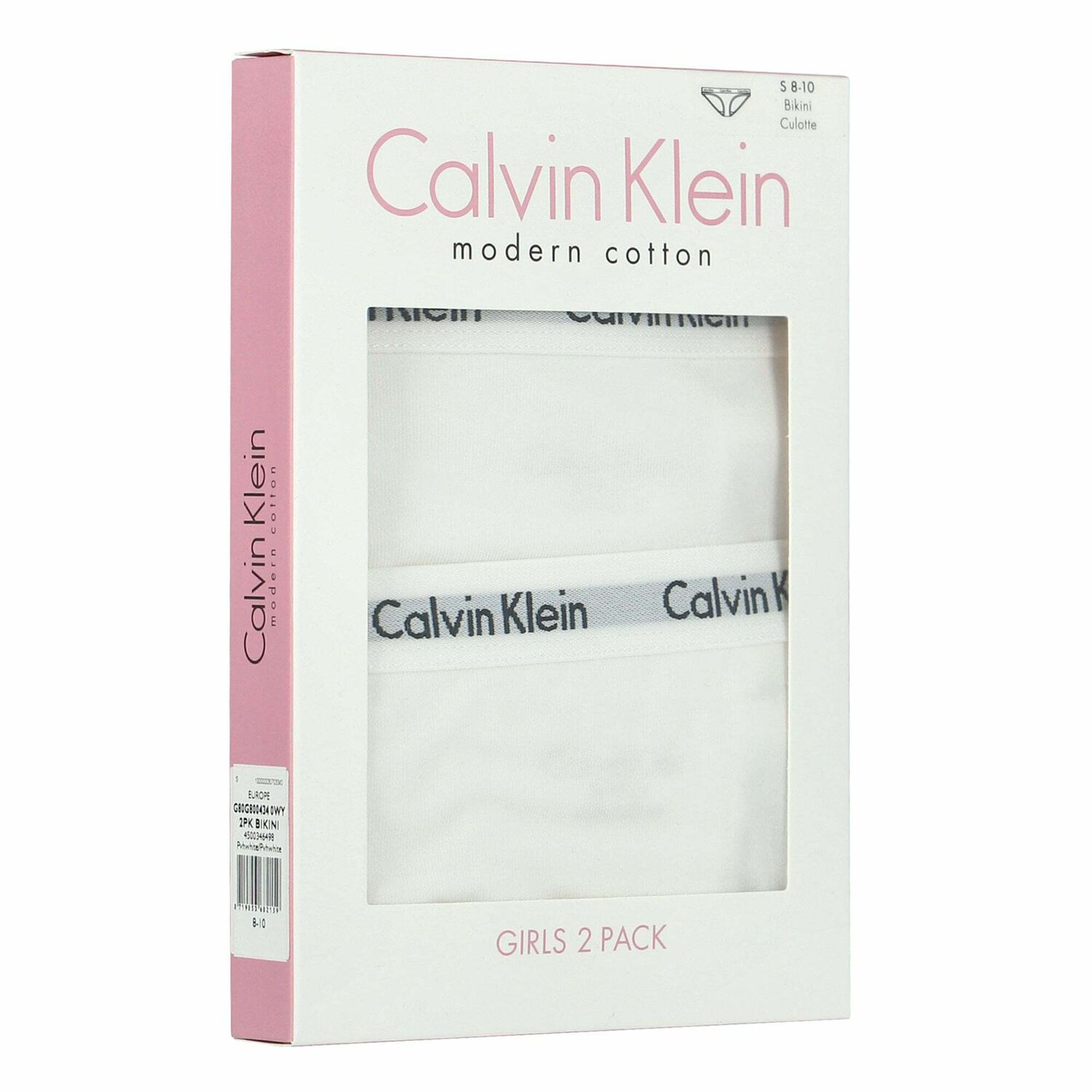 سراويل داخلية بالشعار باللون الابيض للبنات (قطعتين), 1, hi-res