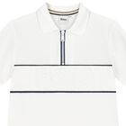 Boys White Mini-Me Logo Polo Shirt, 1, hi-res