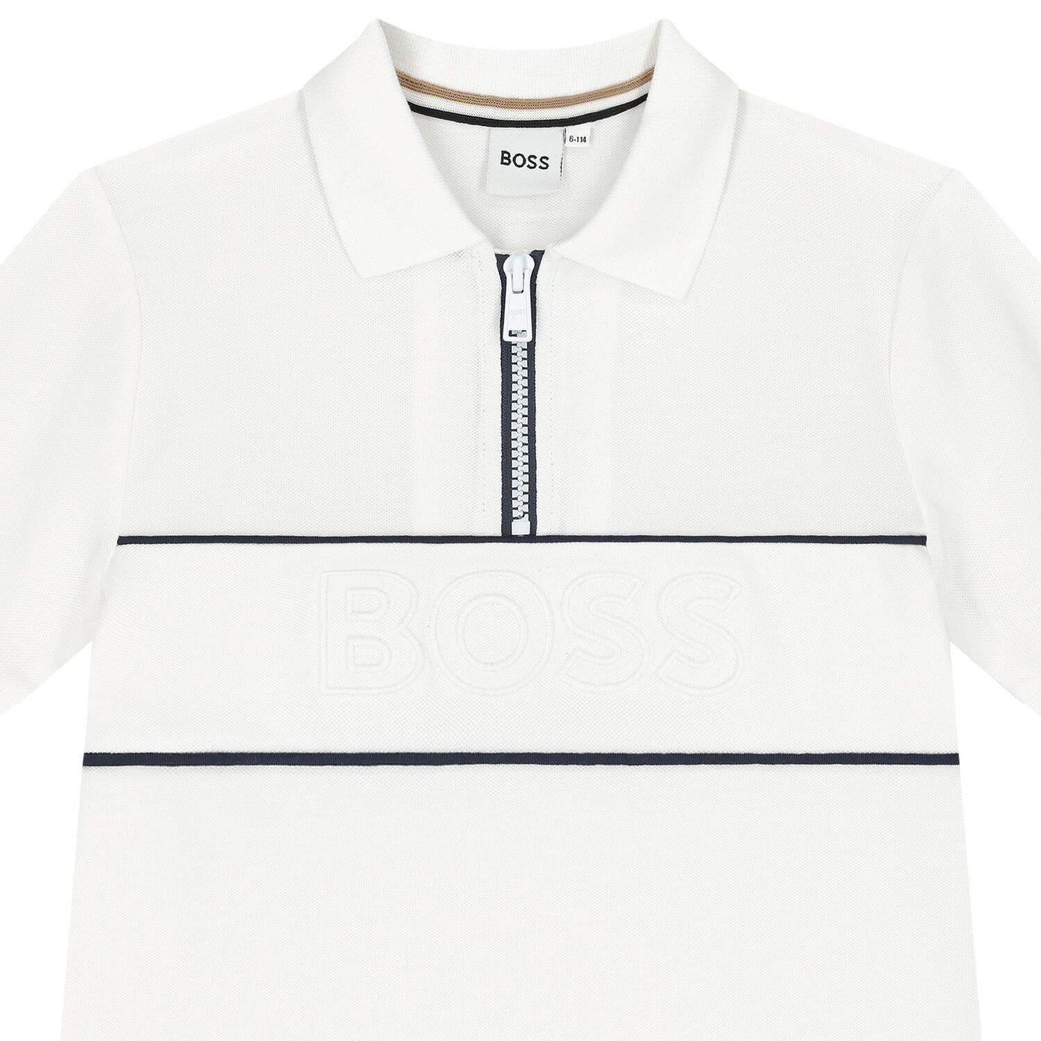 Boys White Mini-Me Logo Polo Shirt, 1, hi-res
