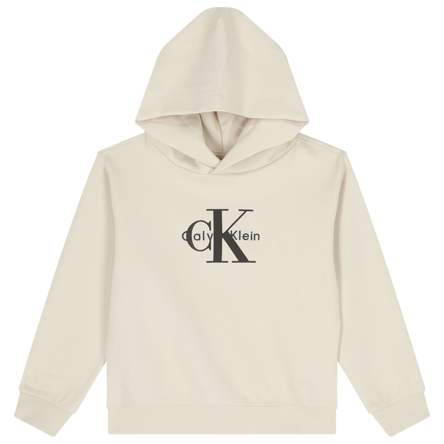 Boys Beige Logo Hooded Top, 2, hi-res