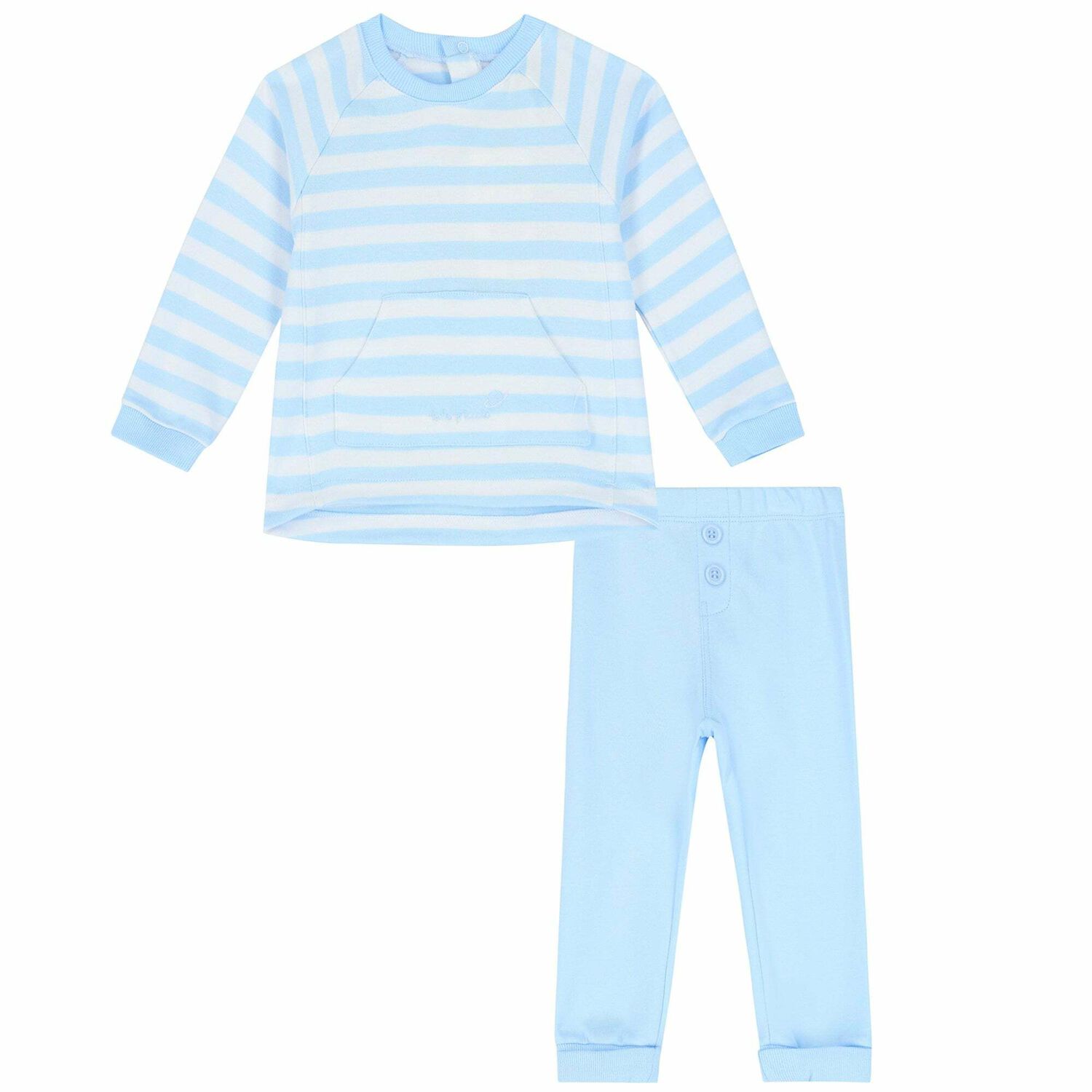 Baby Boys Blue & White Striped Tracksuit, 1, hi-res image number null