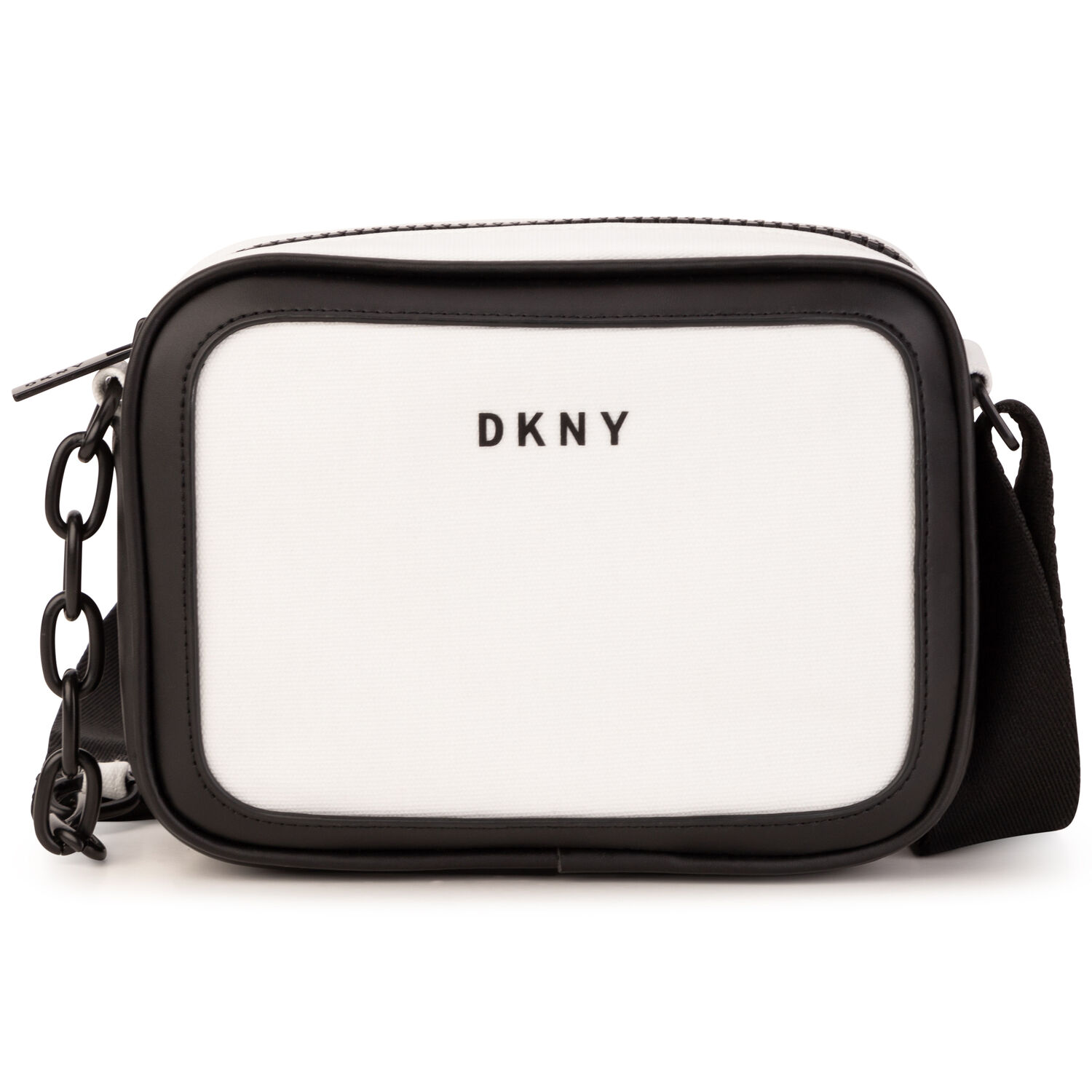 Girls White & Black Logo Handbag, 2, hi-res