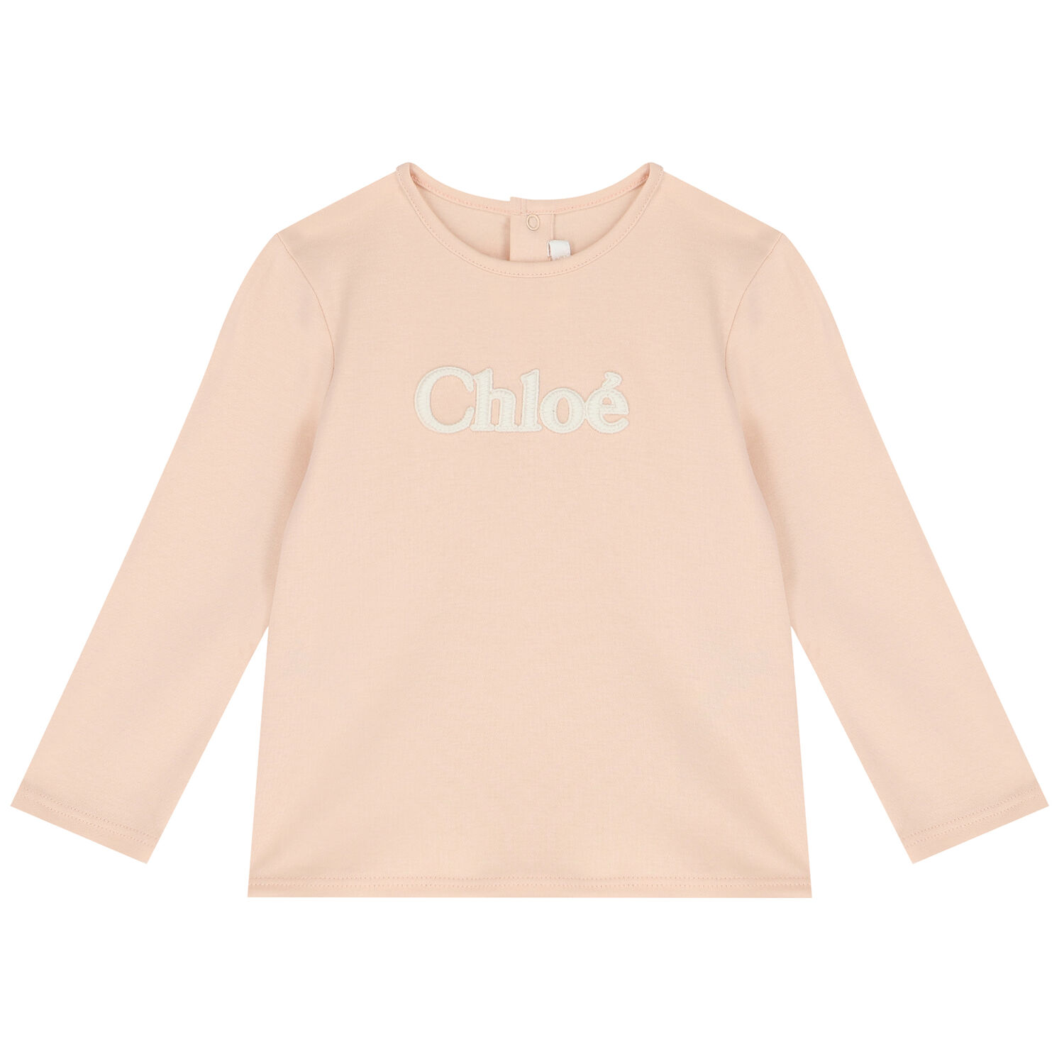 Younger Girls Pink Logo Long Sleeve Top, 1, hi-res