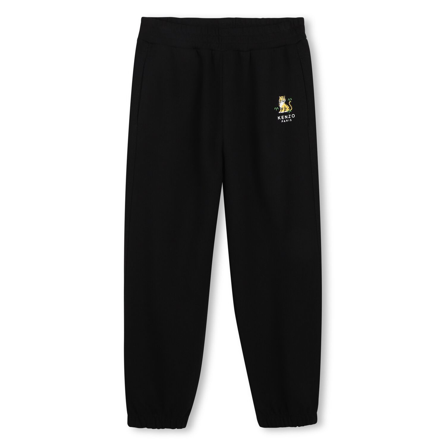 Boys Black Tiger Logo Joggers, 1, hi-res