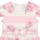 Younger Girls White & Pink Rose Dress, 1, hi-res