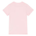 تيشيرت بالشعار باللون الوردي للبنات, 1, hi-res