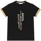 Boys Black & Beige Logo T-Shirt, 1, hi-res